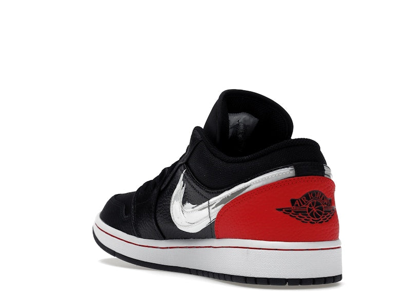 Jordan 1 Low Brushstroke Swoosh Black