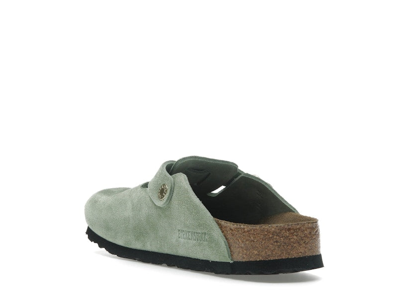 Birkenstock Boston Soft Footbed Suede Green Tea (Narrow Fit)