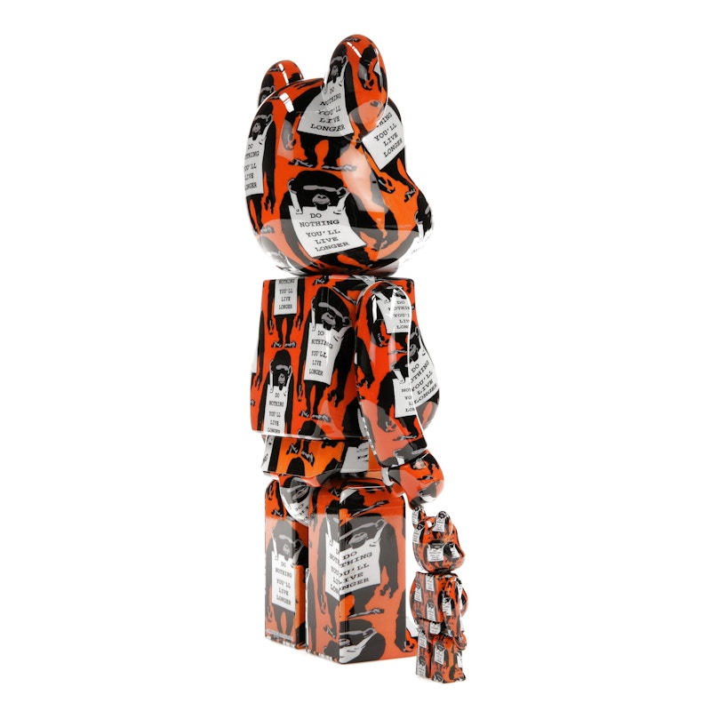 Bearbrick Monkey Sign 100% & 400% Set Orange