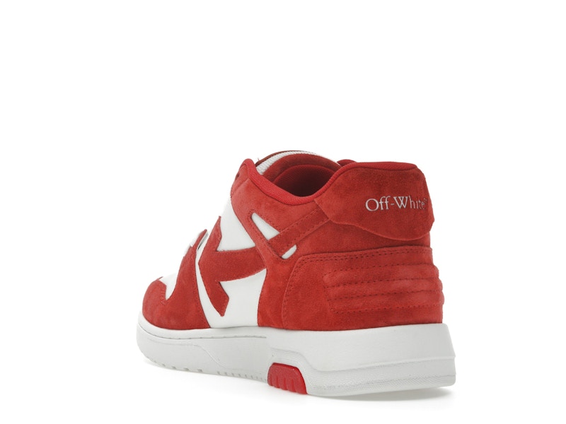OFF-WHITE Out Of Office "OOO" Low Tops Brick Red White Suede