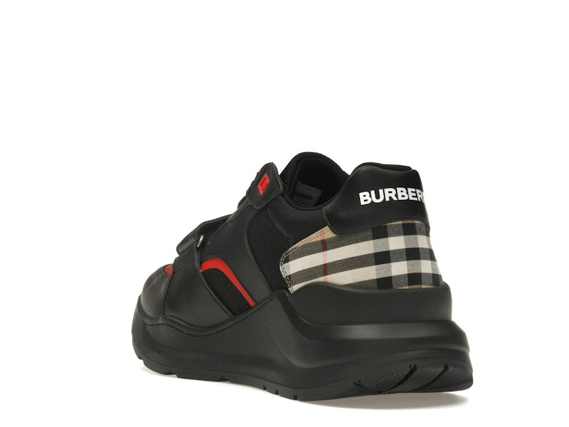 Burberry Check Suede Leather Sneakers Vintage Check-print Black