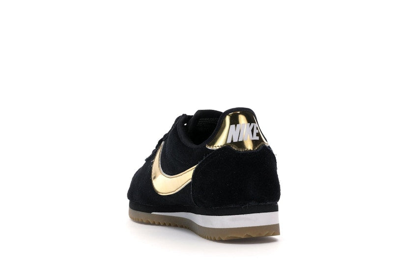 Nike Classic Cortez Black Metallic Gold Gum (Women's)