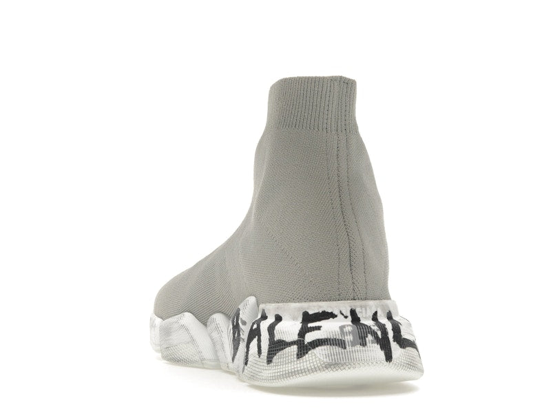 Balenciaga Speed 2.0 Graffiti Recycled Knit Grey White