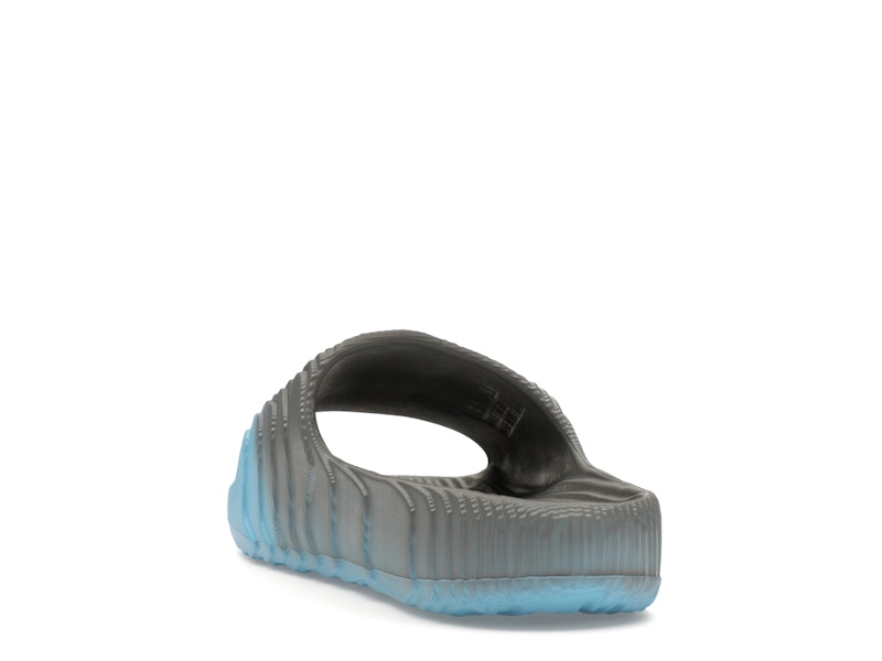 adidas Adilette 22 Slides Grey Semi Blue Burst Mel Core Black