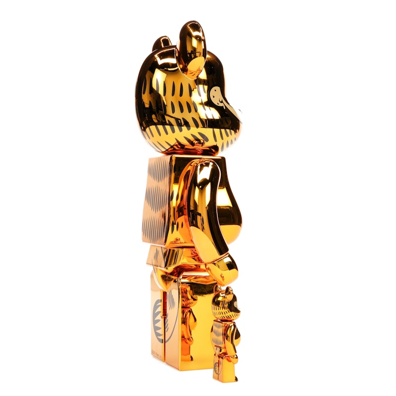 Bearbrick Garfield 100% & 400% Set Gold Chrome Ver.