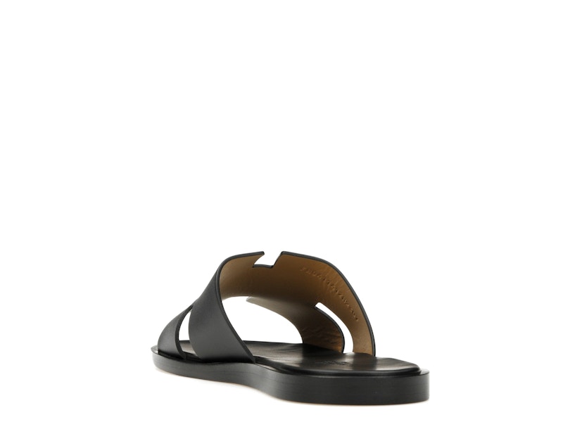 Hermes Izmir Sandal Noir Smooth Calfskin Leather
