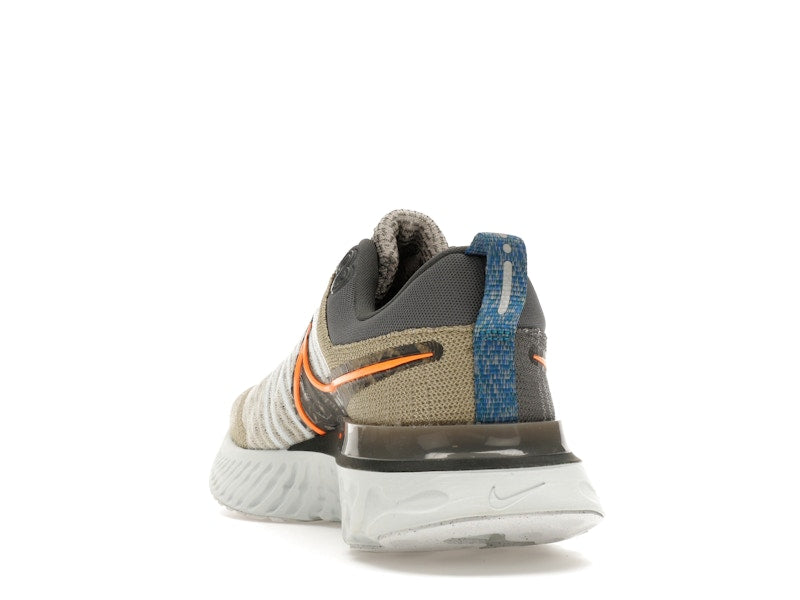 Nike React Infinity Run Flyknit 2 Light Bone Grey Orange