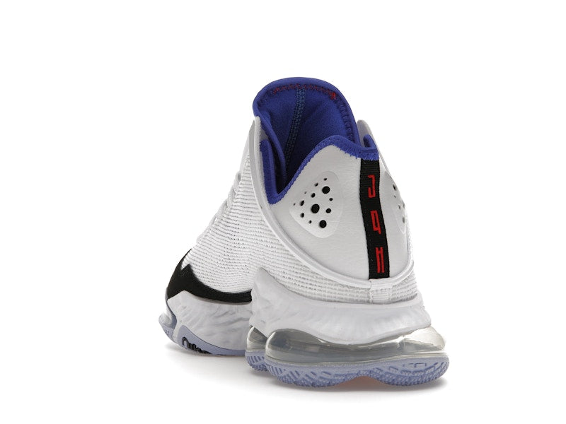 Nike LeBron 19 Low White Medium Blue Siren Red Black