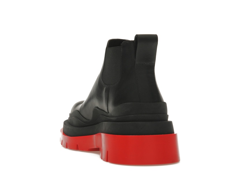 Bottega Veneta Tire Ankle Chelsea Boot Black Red (Women's)