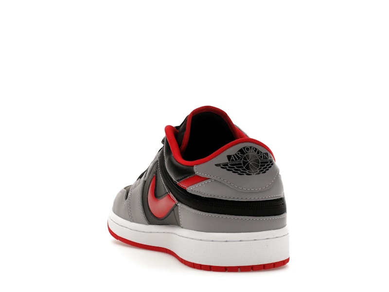 Jordan 1 Low Flyease Fire Red Cement Grey