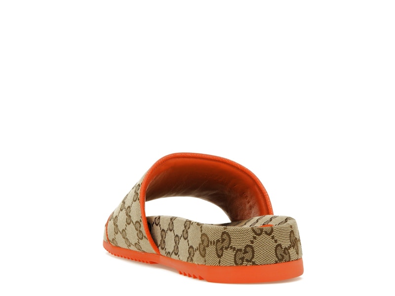 Gucci x The North Face GG Slide Orange Beige Ebony Original GG Canvas