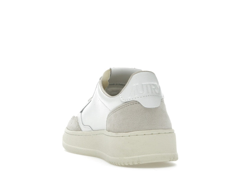 Autry Medalist Leather Low White Beige Suede (Women's)