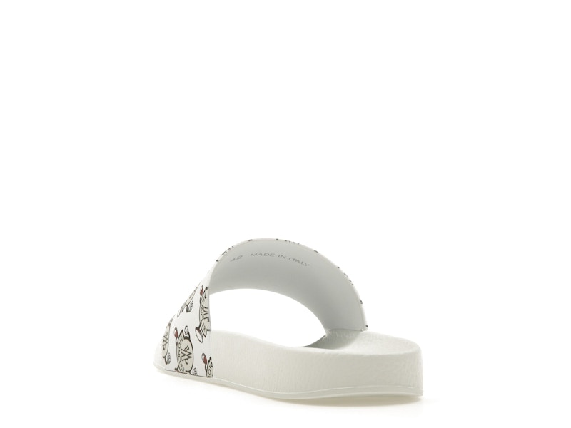 Moncler Basile Slide Logo Print White