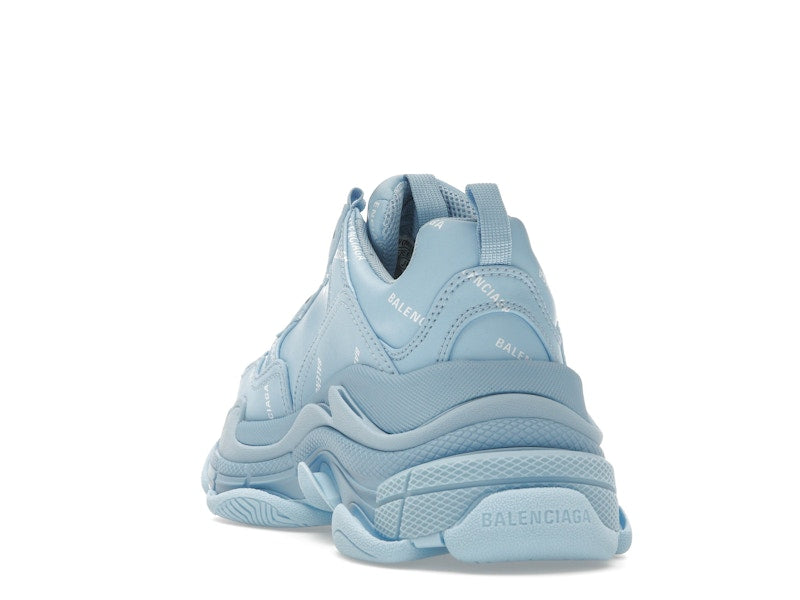 Balenciaga All Over Logo Triple S Blue Grey (Women's)