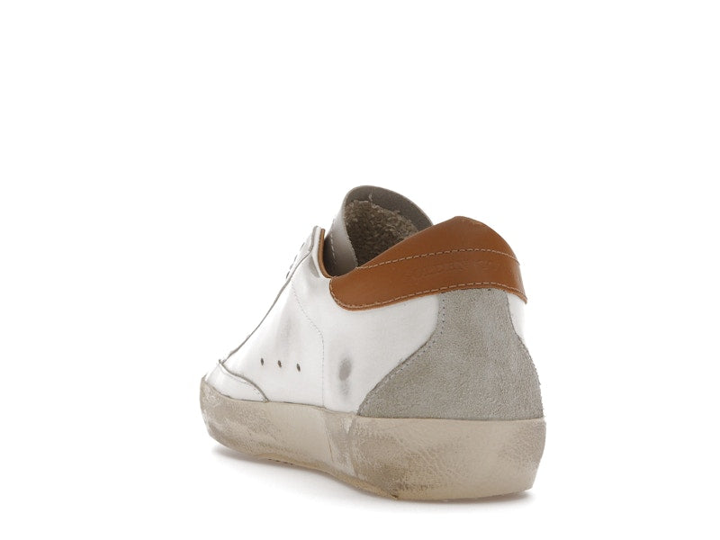 Golden Goose Super-Star White Vacchetta Tan Grey Suede Patch (Women's)