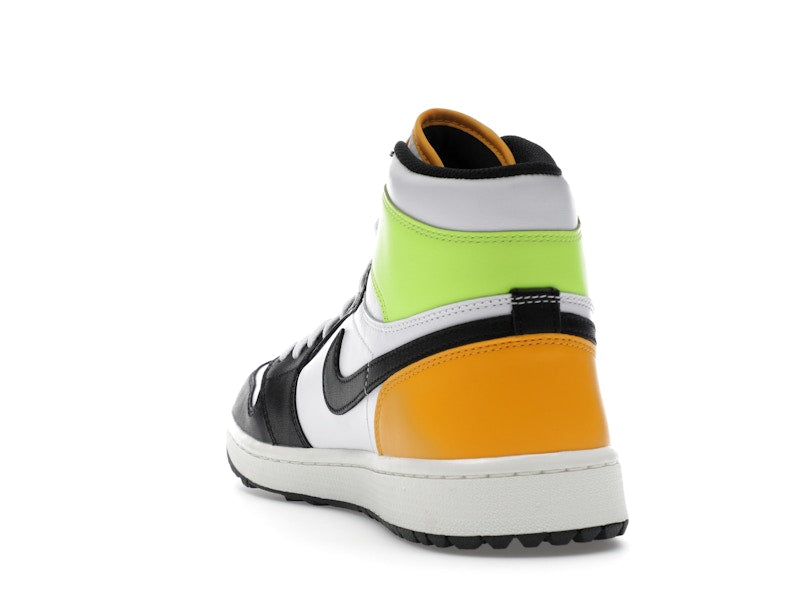 Jordan 1 Retro High Golf White University Gold Volt Black