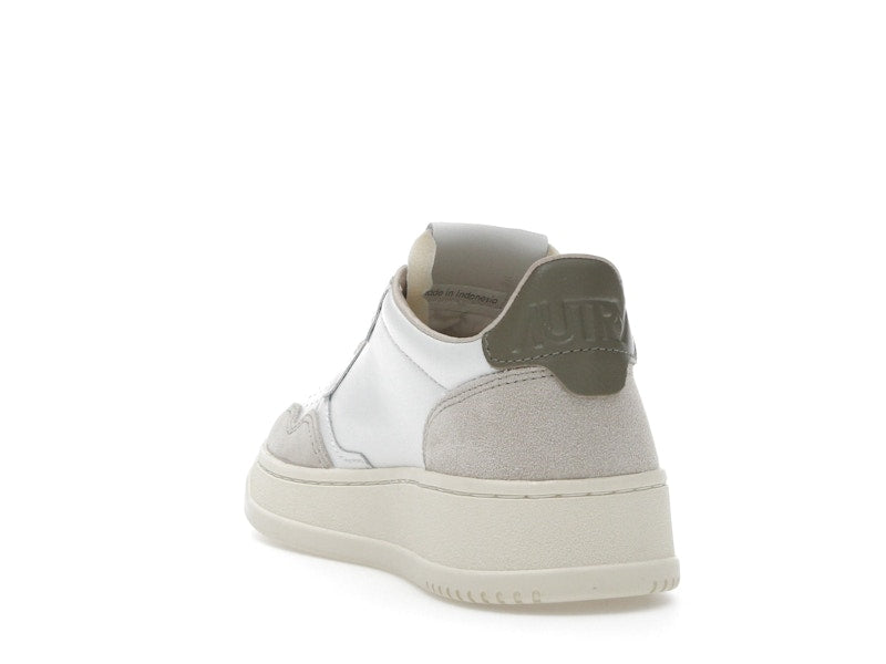 Autry Medalist Leather Low White Covert Green Beige (Women's)
