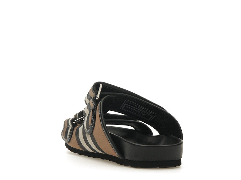 Burberry Check Sandals Birch Brown Black