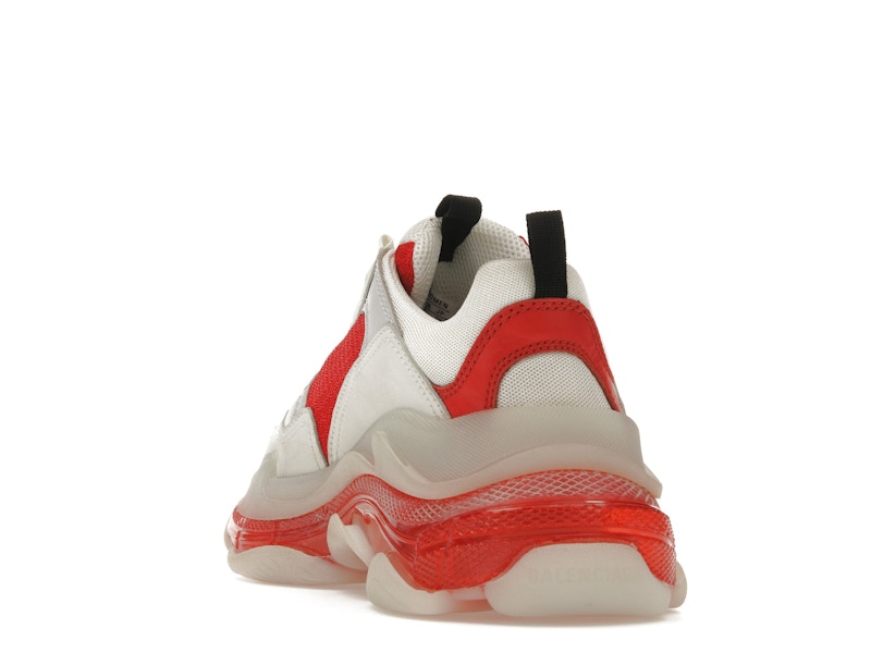 Balenciaga Triple S Clear Sole White Red