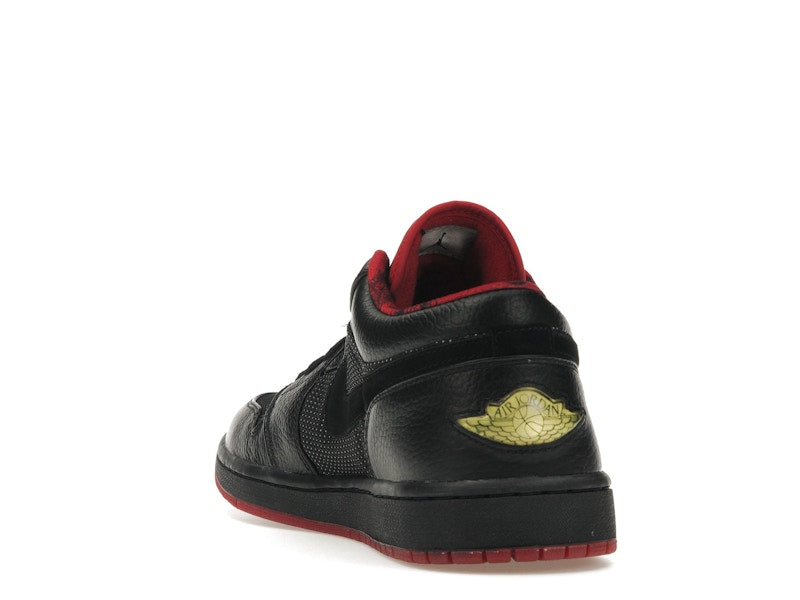 Jordan 1 Retro Low Black Metallic Silver Varsity Red