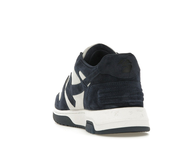 OFF-WHITE Out Of Office OOO Low Tops White Navy Blue Suede