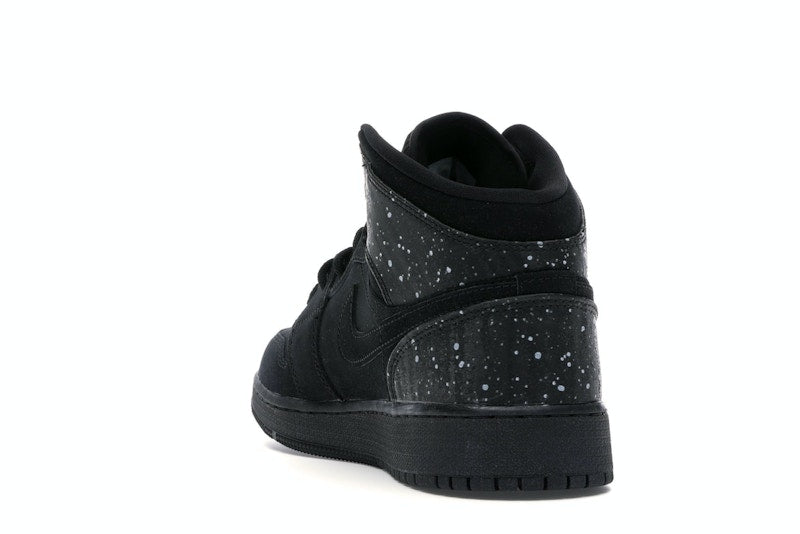 Jordan 1 Mid Black Rush Pink White Splatter (GS)