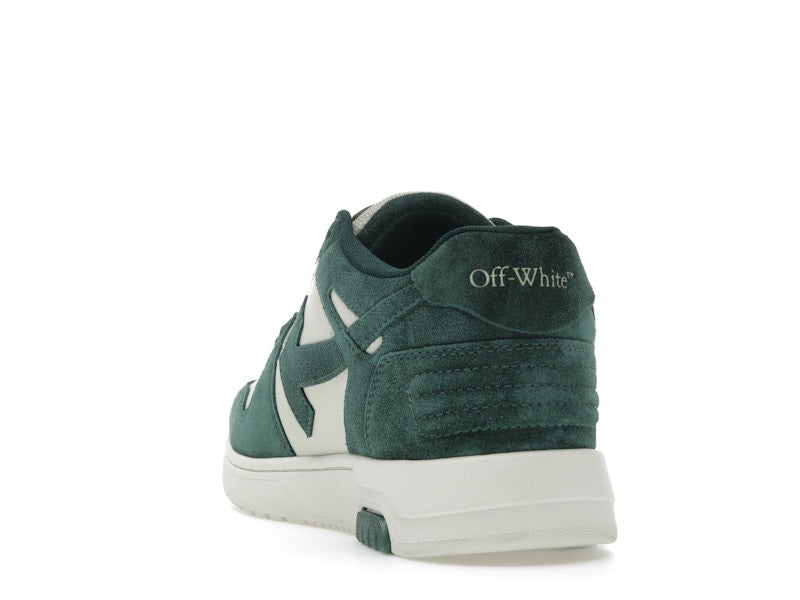 OFF-WHITE Out Of Office "OOO" Low Tops Jet Green Ecru Suede