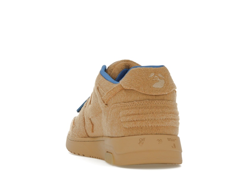 OFF-WHITE Out Of Office OOO Low Tops Camel Blue Wool