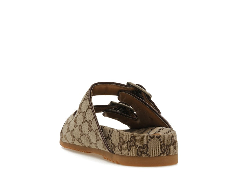 Gucci Strap Slide Sandal Beige Canvas