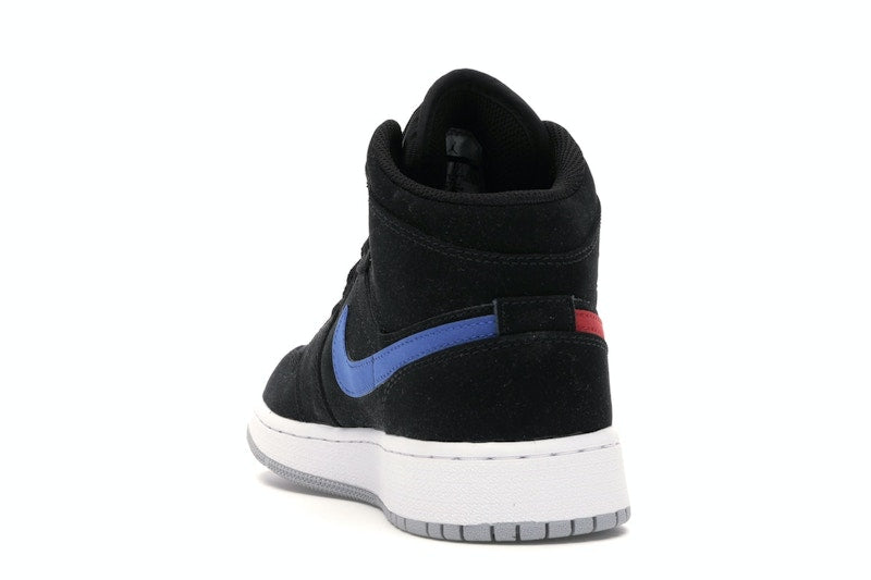 Jordan 1 Mid Multi-Color Swoosh Black (GS)