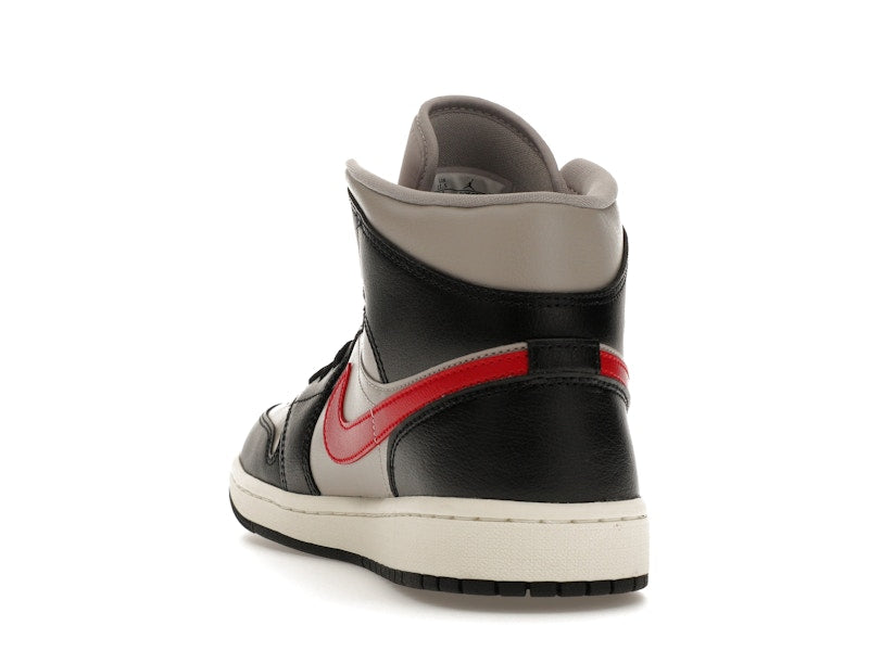 Jordan 1 Mid Black College Grey Gym Red (Women's)