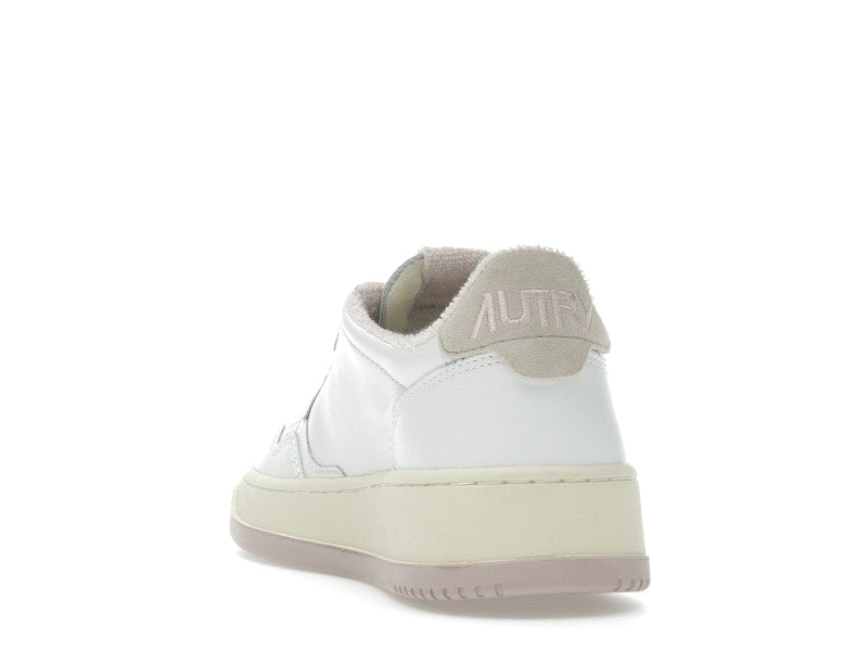 Autry Medalist Leather Low White Powder Pink (Women's)