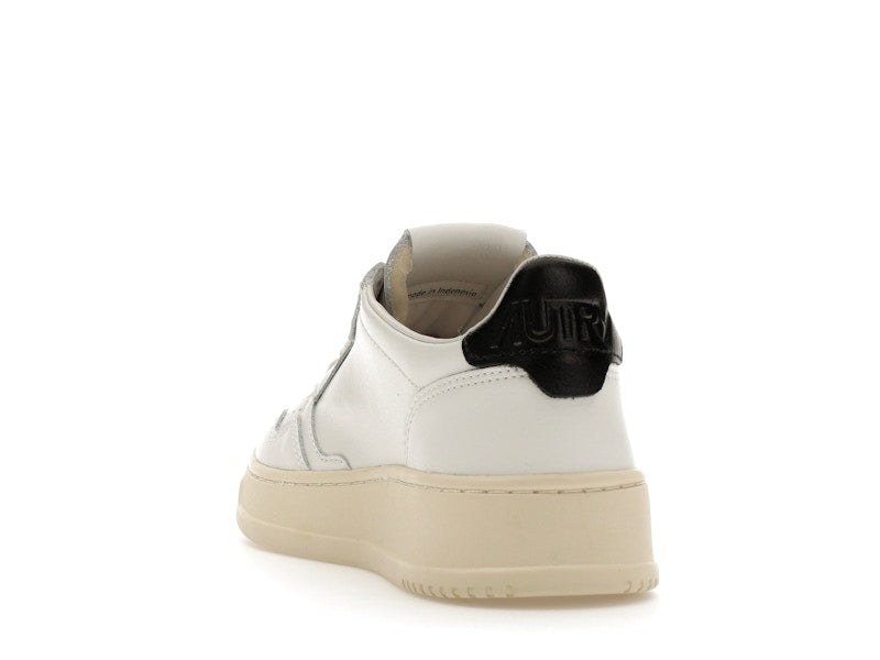 Autry Medalist Leather Low White Black Tab (Women's)