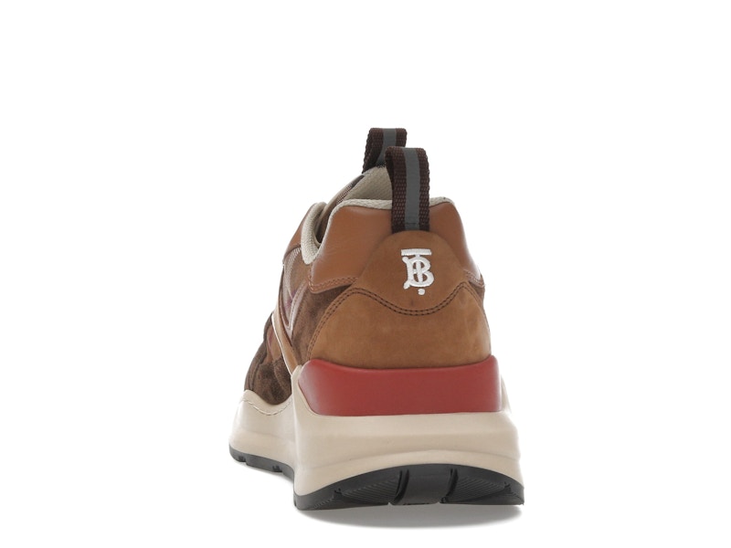 Burberry Check and Suede Sneakers Dark Birch Brown
