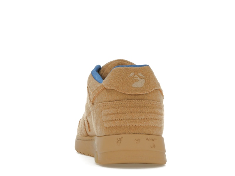 OFF-WHITE Out Of Office OOO Low Tops Camel Blue Wool