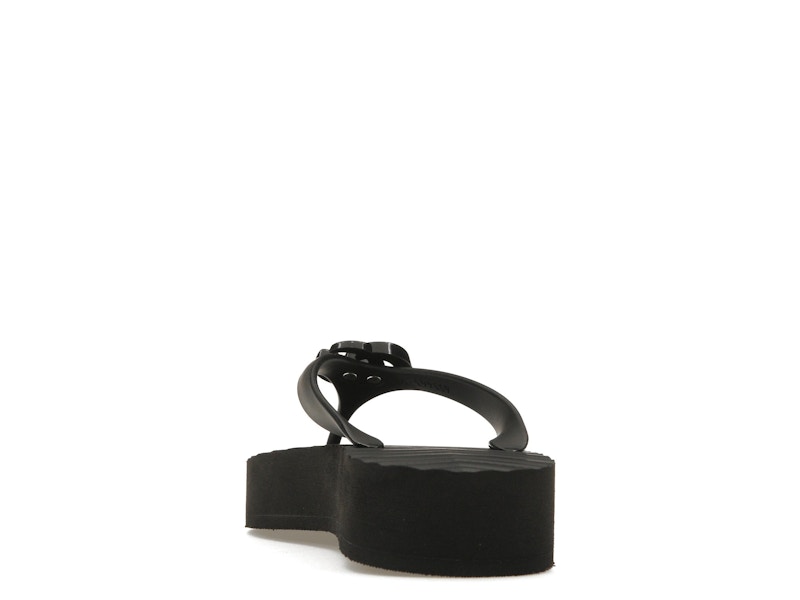 Gucci Chevron Thong Sandal Black Rubber