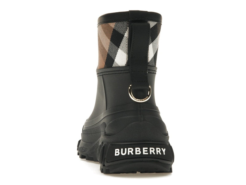 Burberry House Check Rain Boots Black Archive Beige (Women's)
