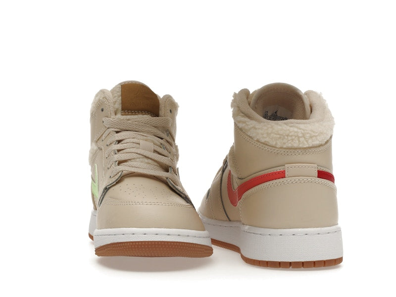 Jordan 1 Mid Utility Fleece Pearl White (GS)