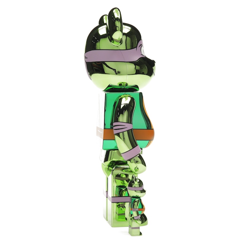 Bearbrick x Teenage Mutant Ninja Turtles Donatello 100% & 400% Set Chrome Ver.