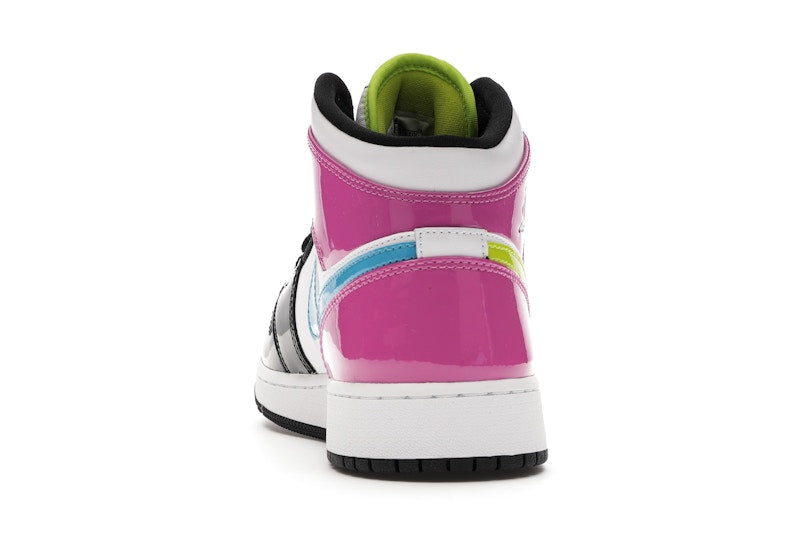 Jordan 1 Mid White Black Cyber Pink (GS)