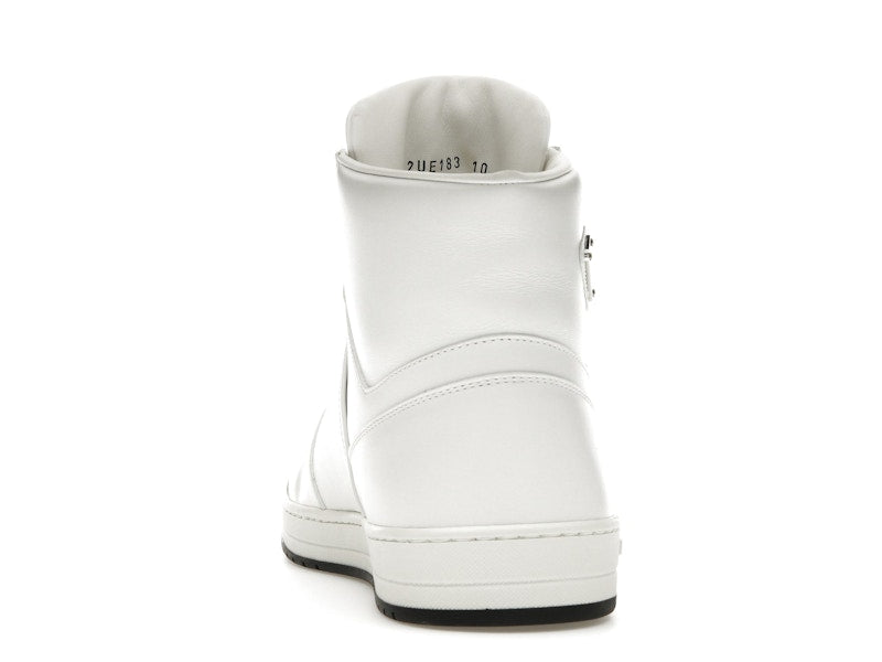 Prada Downtown High Top Sneakers Leather White White Black