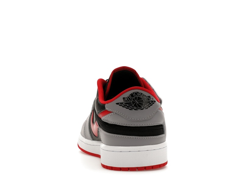 Jordan 1 Low Flyease Fire Red Cement Grey