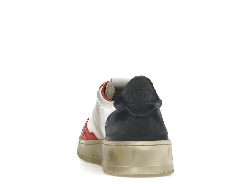 Autry Medalist Leather Low Super Vintage White Blue Red
