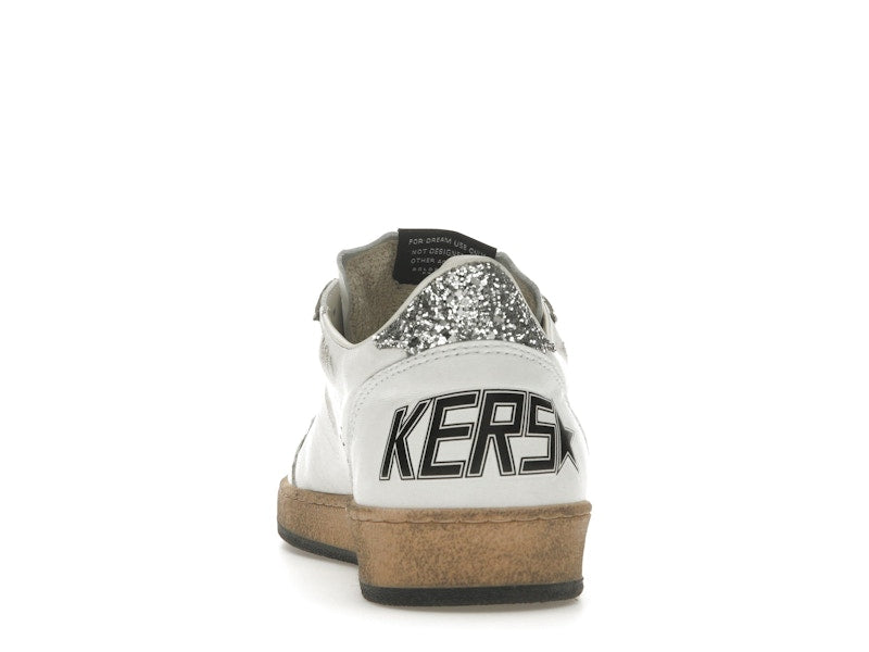 Golden Goose Ball Star White Silver Glitter (Women's)