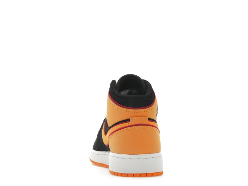 Jordan 1 Mid SE Black Vivid Orange (GS)