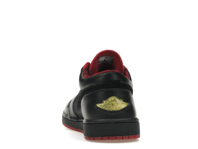 Jordan 1 Retro Low Black Metallic Silver Varsity Red