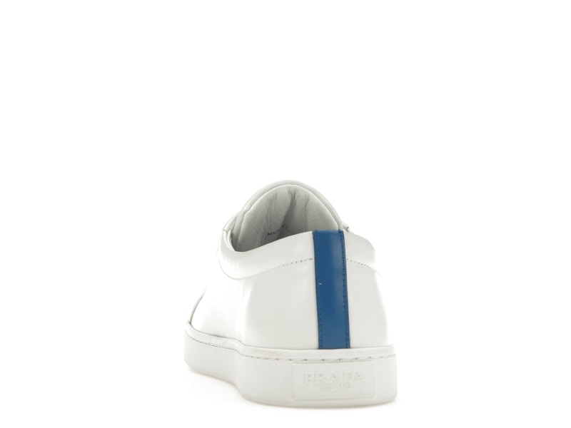 Prada Court Sneaker White Blue Leather (Women's)