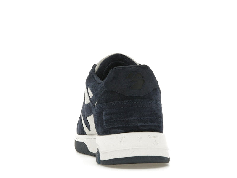 OFF-WHITE Out Of Office OOO Low Tops White Navy Blue Suede