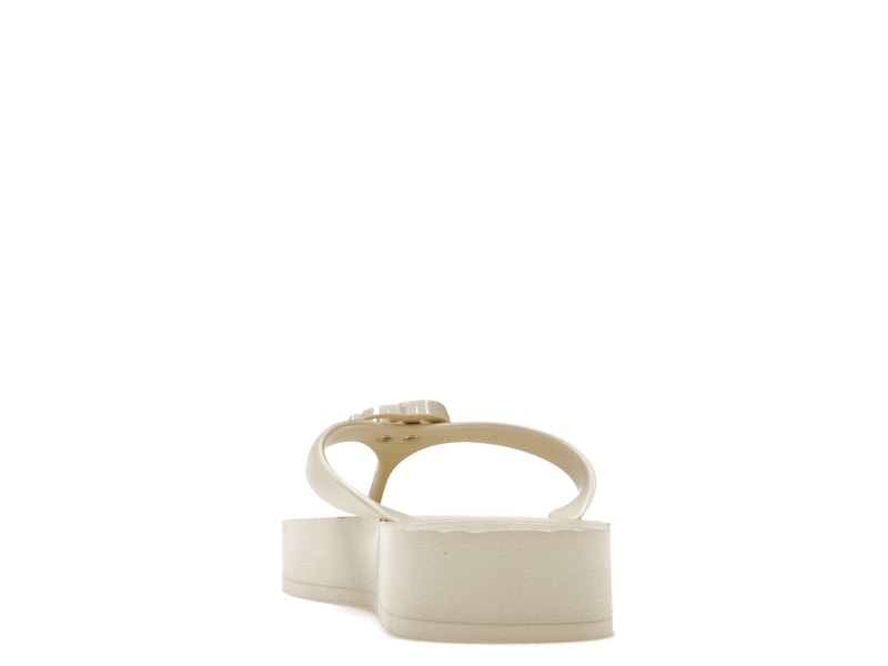 Gucci Chevron Thong Sandal White Rubber