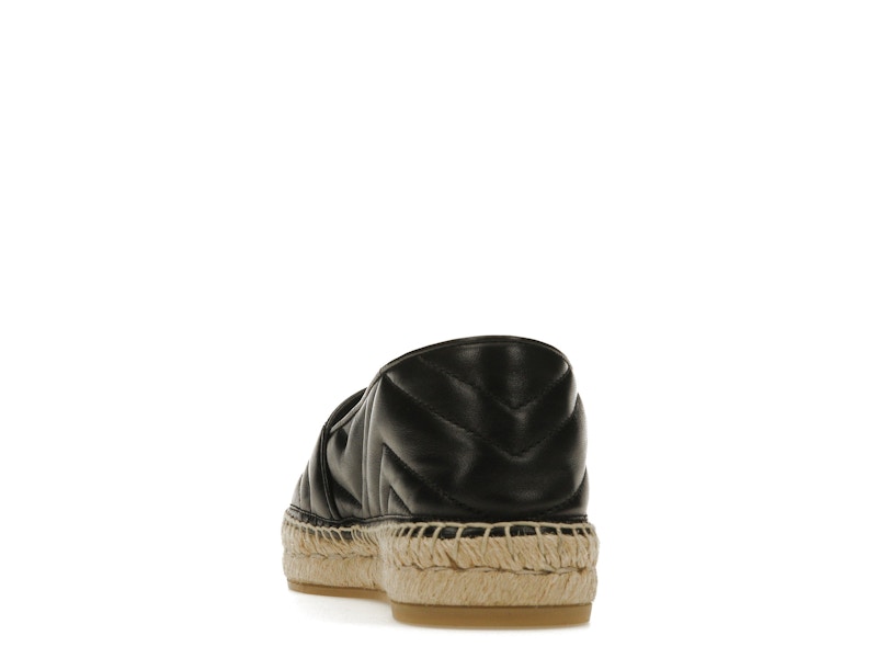 Gucci Double G Espadrille Black Leather